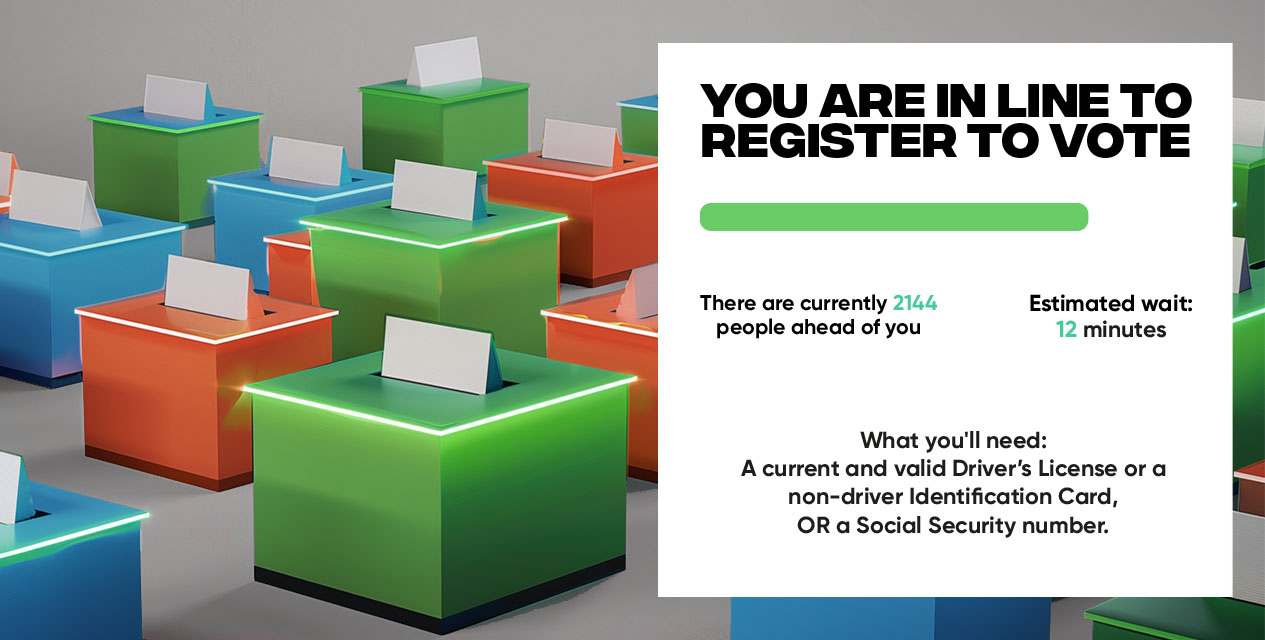 Voter registration queue page