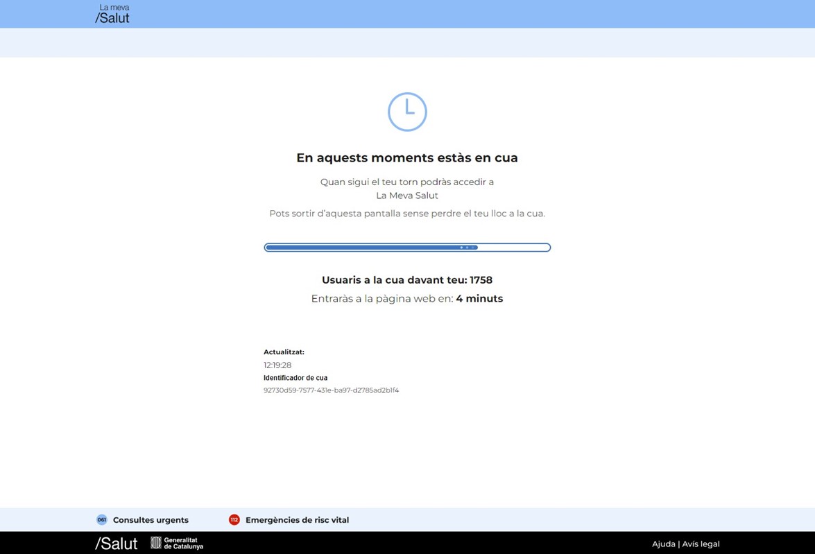 generalitat de catalunya queue page