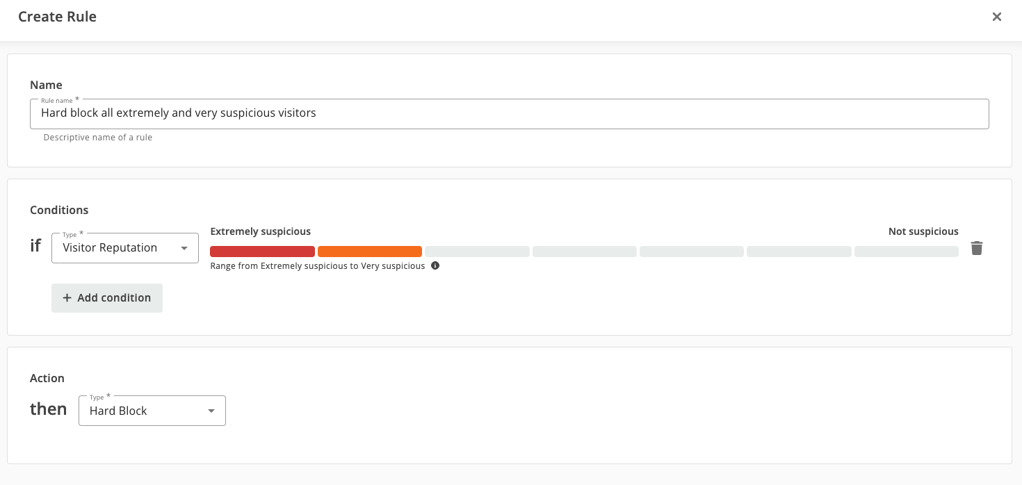 Screenshot of Queue-it visitor reputation premium setup