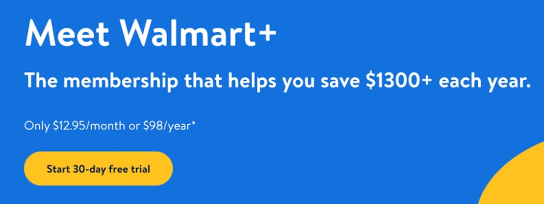 Walmart+ sign-up CTA